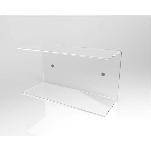 Mensola a C in plexiglass, trasparente - H20 x L40 x P15